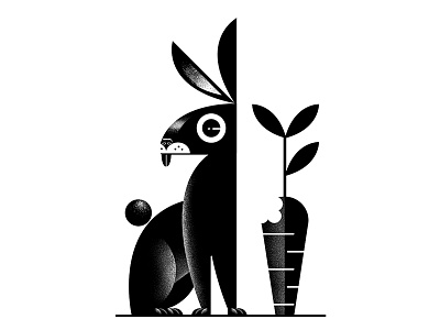 Rabbit blackandwhite illustration rabbit