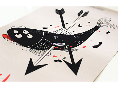 Fish print arrow fish illustration print
