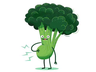 Broccoli friend character food illustration