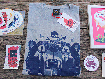 Blood Sweat & Beers Tee bear beer firecamp illustration print shirt shop skull stickers t shirt tee
