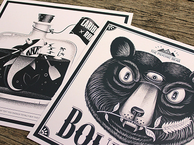 Prints! animal bear black character design icon illustration logo shark