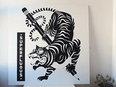 Painting Process gif illustration painting posca process tiger