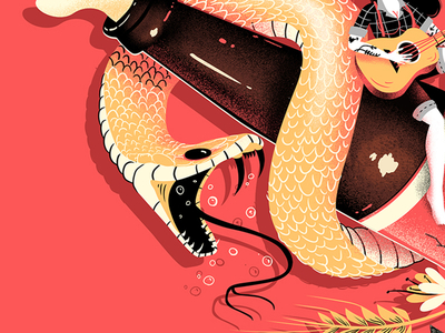 Poster for Barzel Beer beer brand design illustration poster print red snake