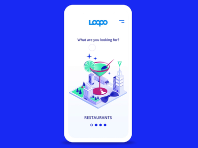 Loopo Categories Interactions animate app design drink food illustration interaction restaurant screen ui ux