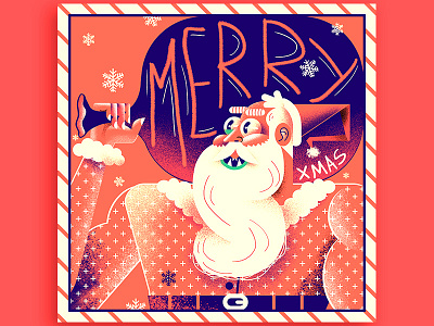 Christmas Greeting Card card character christmas design greeting illustration print red santa typography xmas xmas card