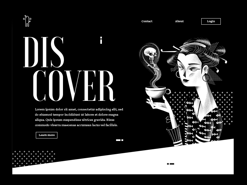 Voodoo Spells Landing Page black and white branding character design gif illustration interaction landing responsive skull snake ui ux website woman