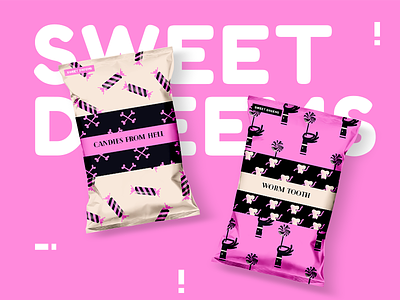 Candy Packaging for Sweet Dreams brand identity branding candy design illustration package package design pink print typogaphy