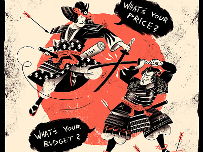 Pricing Battle freelance illustration japan poster pricing print samurai