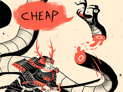 Good, Fast, Cheap character freelancing illustration japan poster samurai
