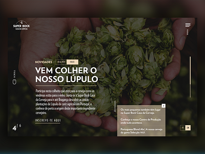 Website Super Bock Casa da Cerveja beer concept design dribble homepage design inspiration interation news redesign ui ui ux design ux visual design web website