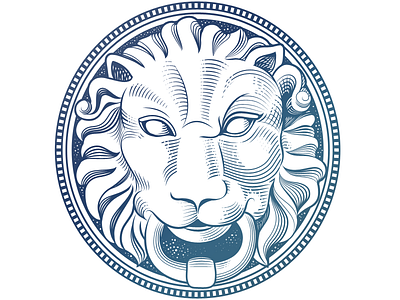 The Leading Properties of the World brand identity design engrave style lion logo development old real estate