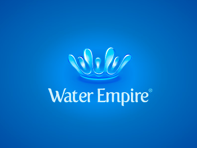 Water Empire crown design drops emblem identity logo logodesign logotype orangelable water