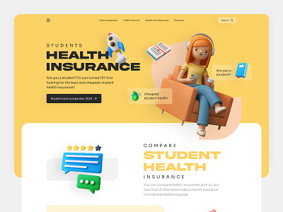 Studenten - Website design health interface product service startup ui ux web website