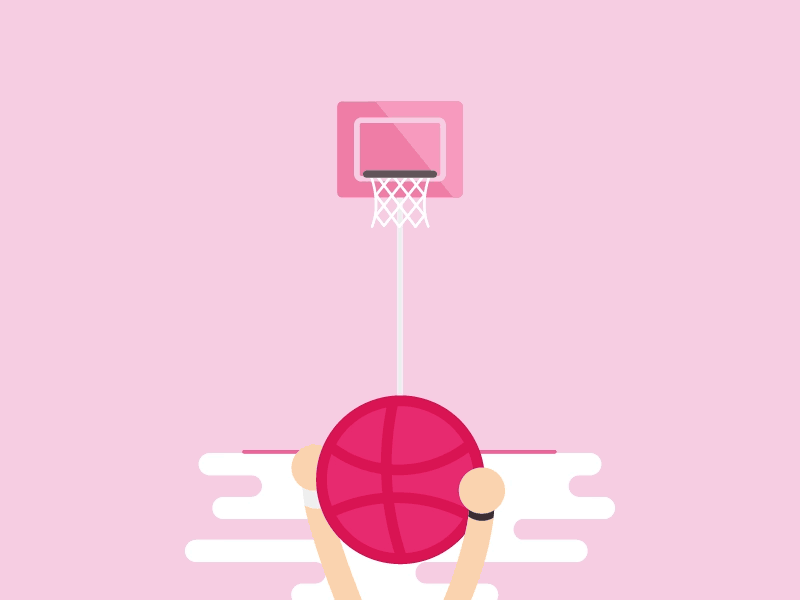 Hello Dribbble! animation basketball debut illustration invite motion player shot