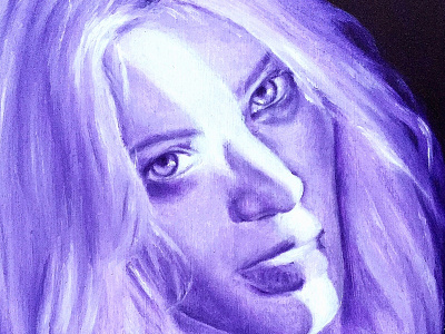Purple In The Morning: Portrait art design drawing fine art illustration monochromatic oil painting painting portrait