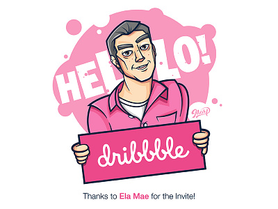 Hello Dribbble!! character dribbble! hello new here vector