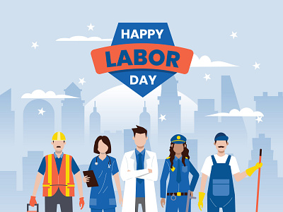 Happy Labour Day Characters character day happy illustration labour vector