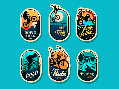 Cool Bike Sticker bike design flat sticker vector