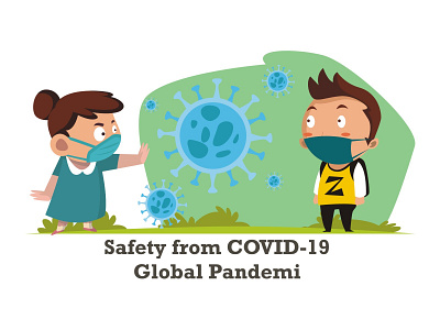 Safety from Covid-19 Illustration 2019 ncov biohazard china corona coronavirus covid 19 disease epidemic flu health illustration infection medical medicine outbreak protection safety virus warning wuhan