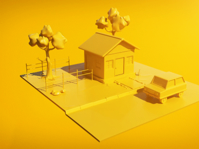 House 3d animation concept design illustration vector