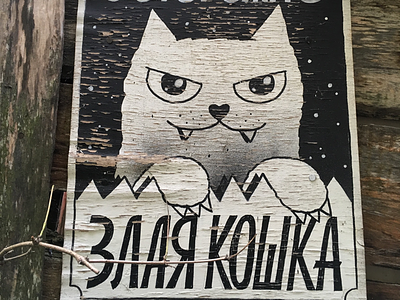 Angry cat angry cat danger illustration plywood poster street art streetart