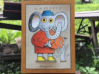 Namaste character character design elephant illustration namaste