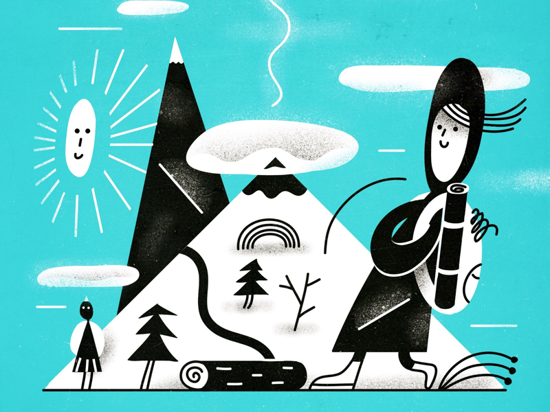 Krasnaya Polyana adventure trip mountains mountain characterdesign character illustration vector