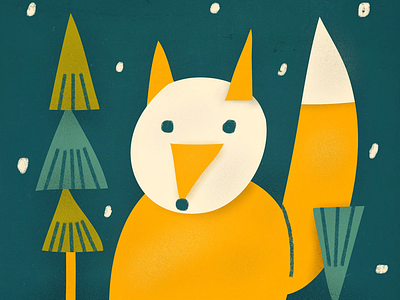 Fox in the forest character characterdesign forest fox illustration vector vectorillustration