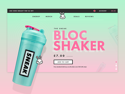 Sneak Energy - Bloc Shaker energy energy drink fun product ui ux