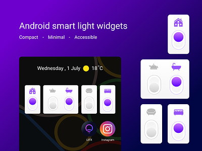 Android smart light widgets android android widget icon light lights minimal smart home smart light ui ux widget widgets