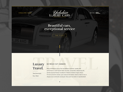 Luxury Car WIP car cream dark font homepage luxury meunu ui ux vehicle wip