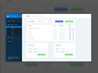 CMS Admin. admin blue cms panel responsive ui ux