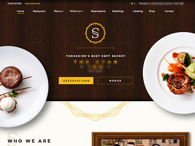 Restaurant Home clean dine drink food home homepage interface rustic ui website