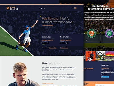 Kyle Edmund Homepage ace britain design homepage responsive sport sports tennis ui uk ux