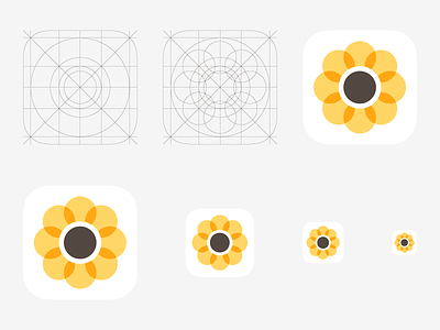 iOS 7 Photo Icon and vector grid