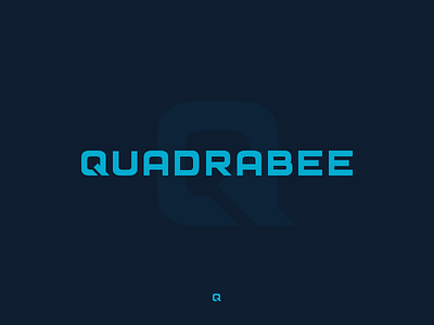Quadrabee blue branding logo logotype q quadrabee