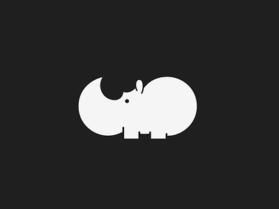 Little Rhino animal logo lowprofile rhino