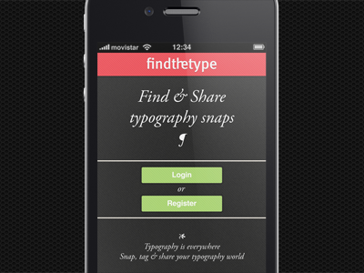 Findthetype Welcome Screen