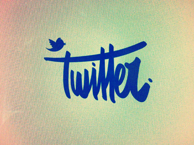 Twitter Obsession bird blue calligraphy twitter