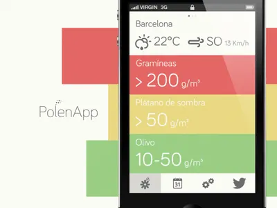 PolenApp allergy app horizontal ui ios iphone polen polenapp pollen