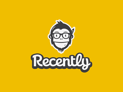 Recently brand chimp logo logotipo logotype marca monkey recently yellow