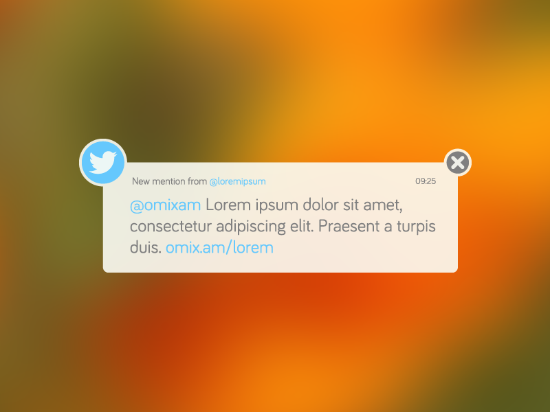 Twitter Notification by Máximo Gavete on Dribbble