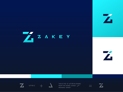 Zakey - Logo & Branding adobe ai artificial intelligence brand identity branding color palette colors creative logo design fresh graphic design logo logo design logotype modern startup typography unique vector vibrant