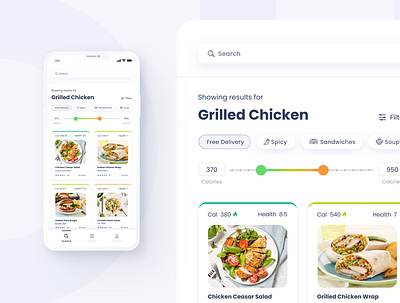 OH! (Order Healthy) FoodApp - Search Page app design clean ui figma food app food app design iphone mobile app mobile design product design simple ui ui ui kit ux