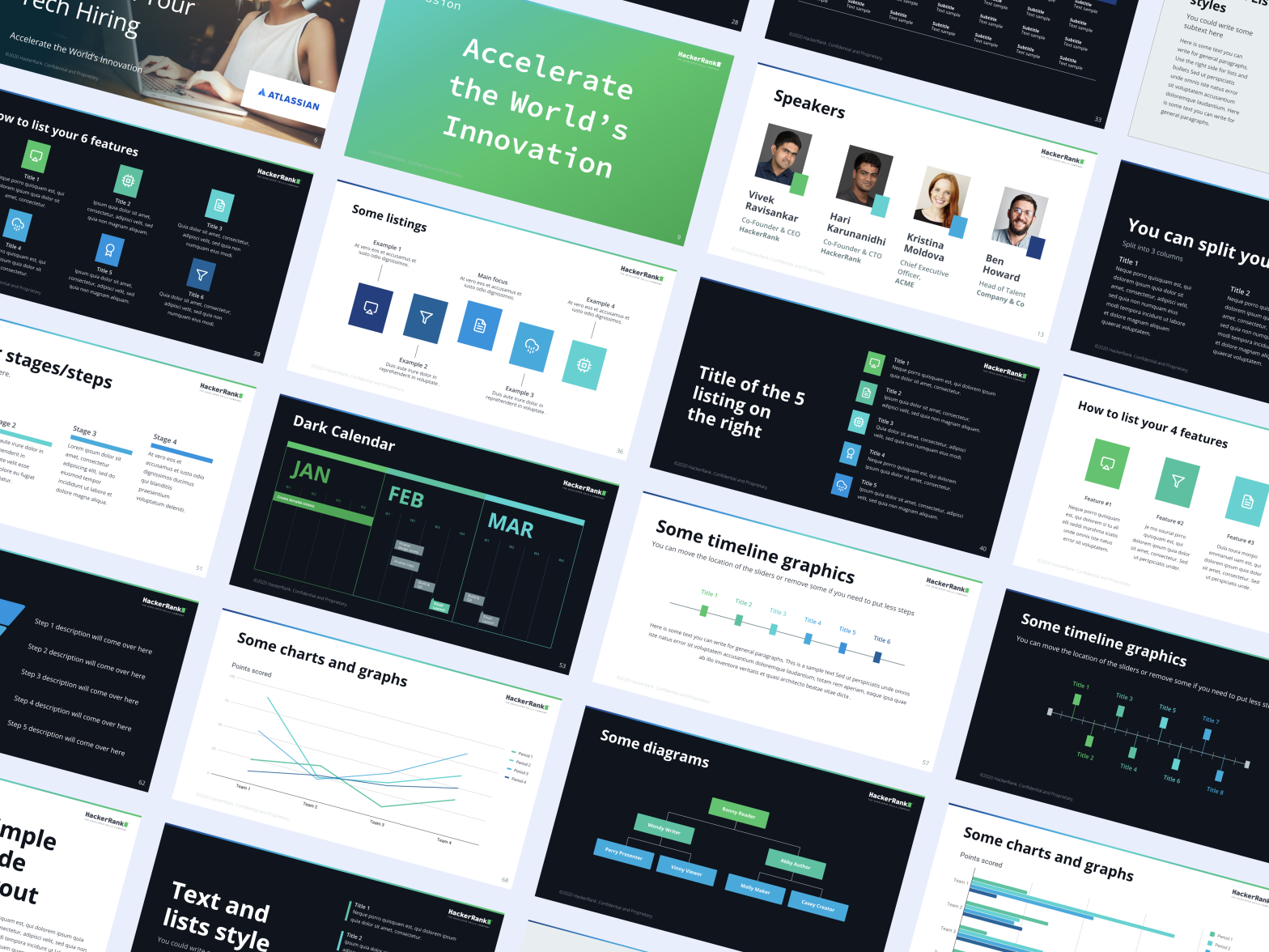 Slides Deck Template Design by Melissae for HackerRank on Dribbble