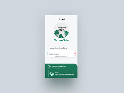 Health Monitoring app android app coronavirus green health mobile ui tracker
