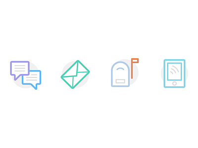 Communication Icons chat contact email flat icons mail message phone round