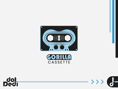 Gorilla Cassette Logo branding cassette cassette tape dual meaning gorilla logo logo design logomark logotype vector