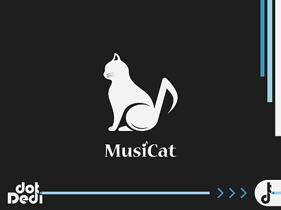 MusiCat branding cat design dual meaning logo logo design music music note vector