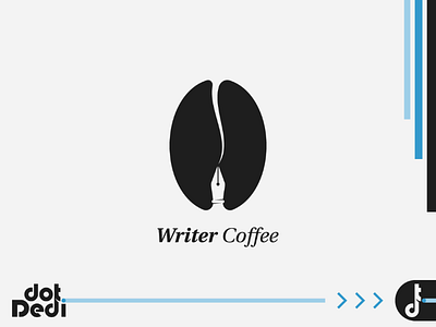 Writer Coffee branding coffee coffee bean coffeeshop dual meaning logo logo design negative space pen vector writer